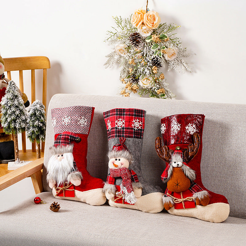 Festlicher Weihnachtsstrumpf mit Rentiermotiv Karnz