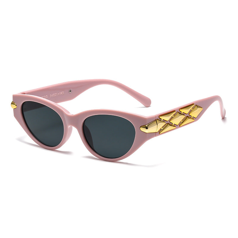 Damen Cat-Eye Sonnenbrille mit luxuriösen Akzenten und einzigartigem Design Karnz