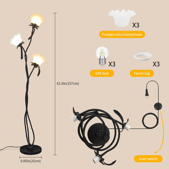 Künstlerische Floral Stehlampe