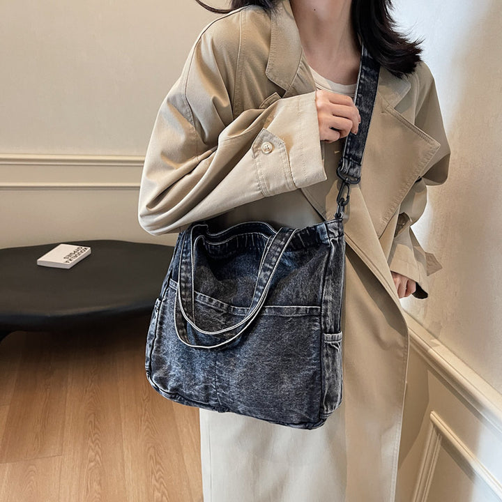 Premium Denim Schultertasche Karnz