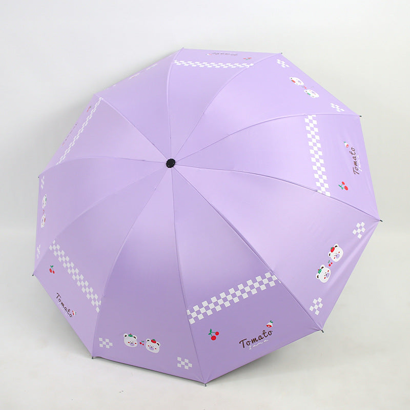 Damen Falt-Regenschirm mit kreativen Tiermotiven Karnz