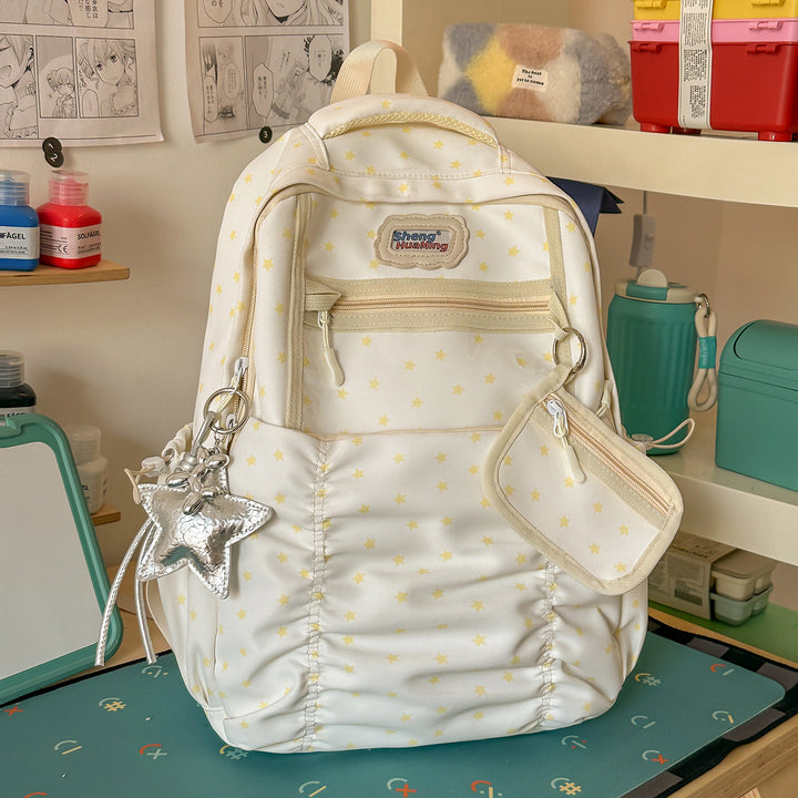 Stylische Mehrfach-Taschen-Rucksack mit Sternakzenten Karnz