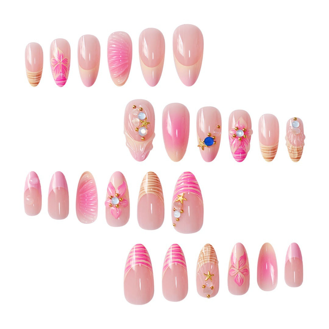 3D Floral Akzent Druck-Nagelkunst Karnz