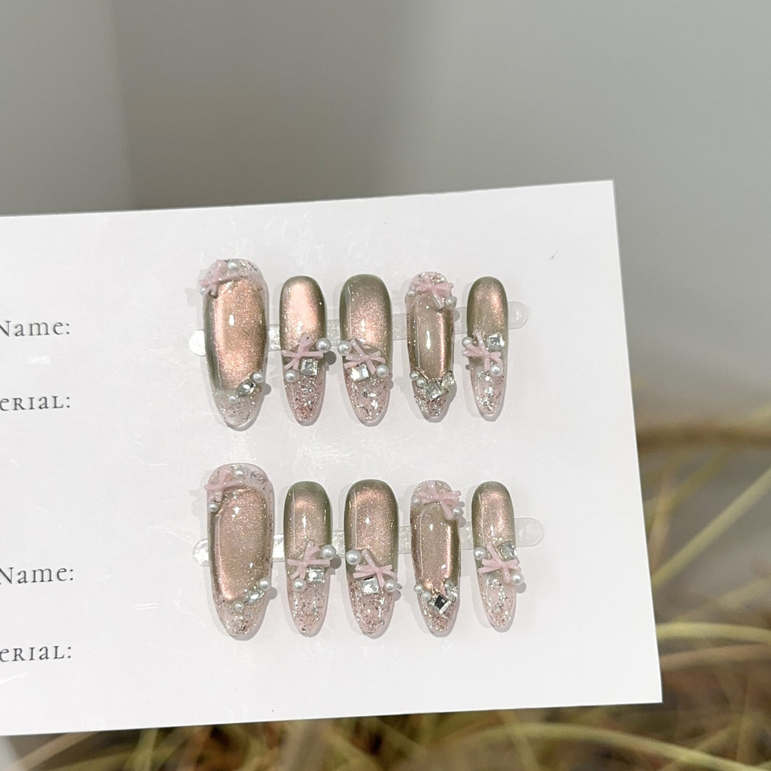 Dekorativer Glitter Press-On Nagelset