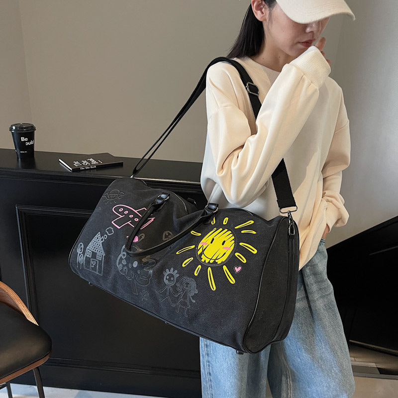 Verspielte Grafik Wochenend-Duffle-Tasche Karnz