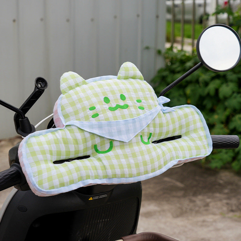 Gepolstertes Lenker-Handmuff für Roller mit niedlichem Plüsch-Katzenmotiv
