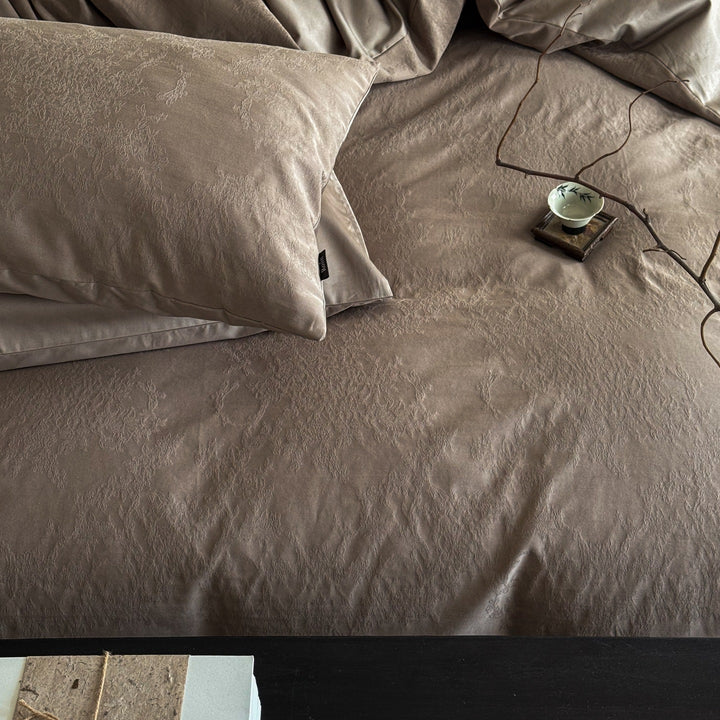 Luxus Jacquard Baumwolle Bettbezugset mit Satin Kissenbezügen