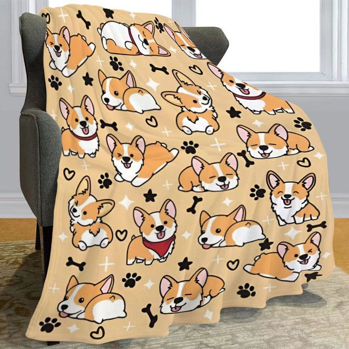 Süßes Corgi-Themen-Plüschdecke