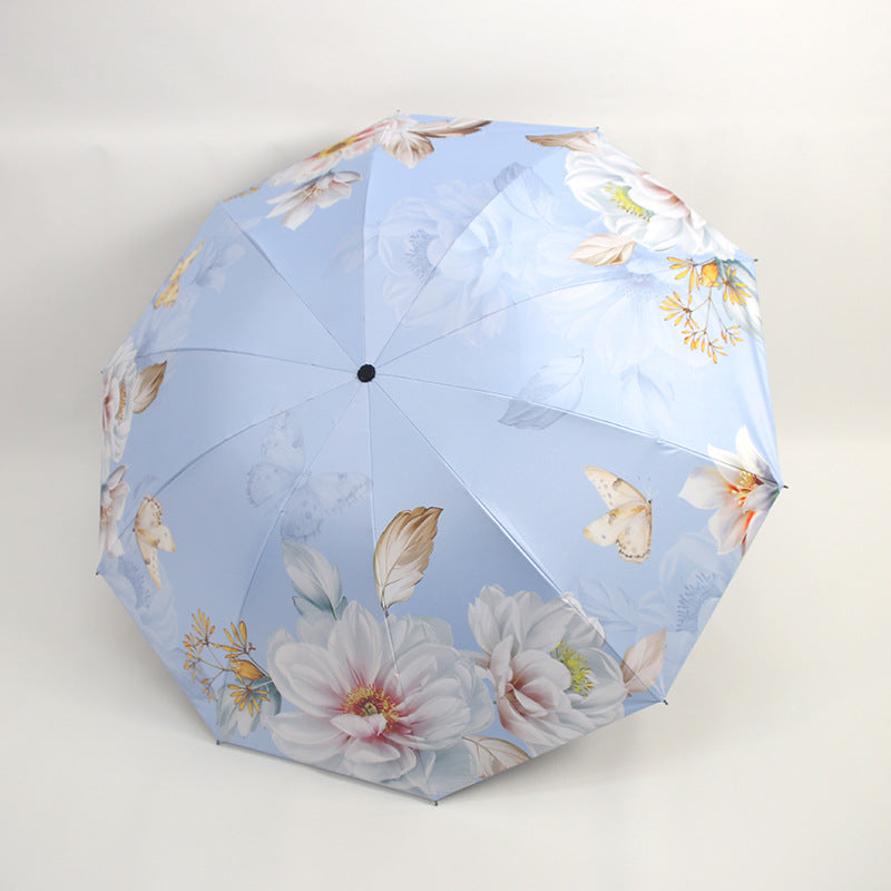 Damen Regenschirm mit floralen Mustern und UV-Schutz Karnz
