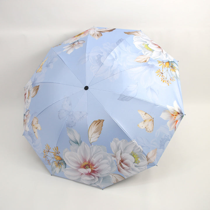 Damen Regenschirm mit floralen Mustern und UV-Schutz Karnz