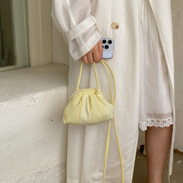 Gingham Print Mini Umhängetasche