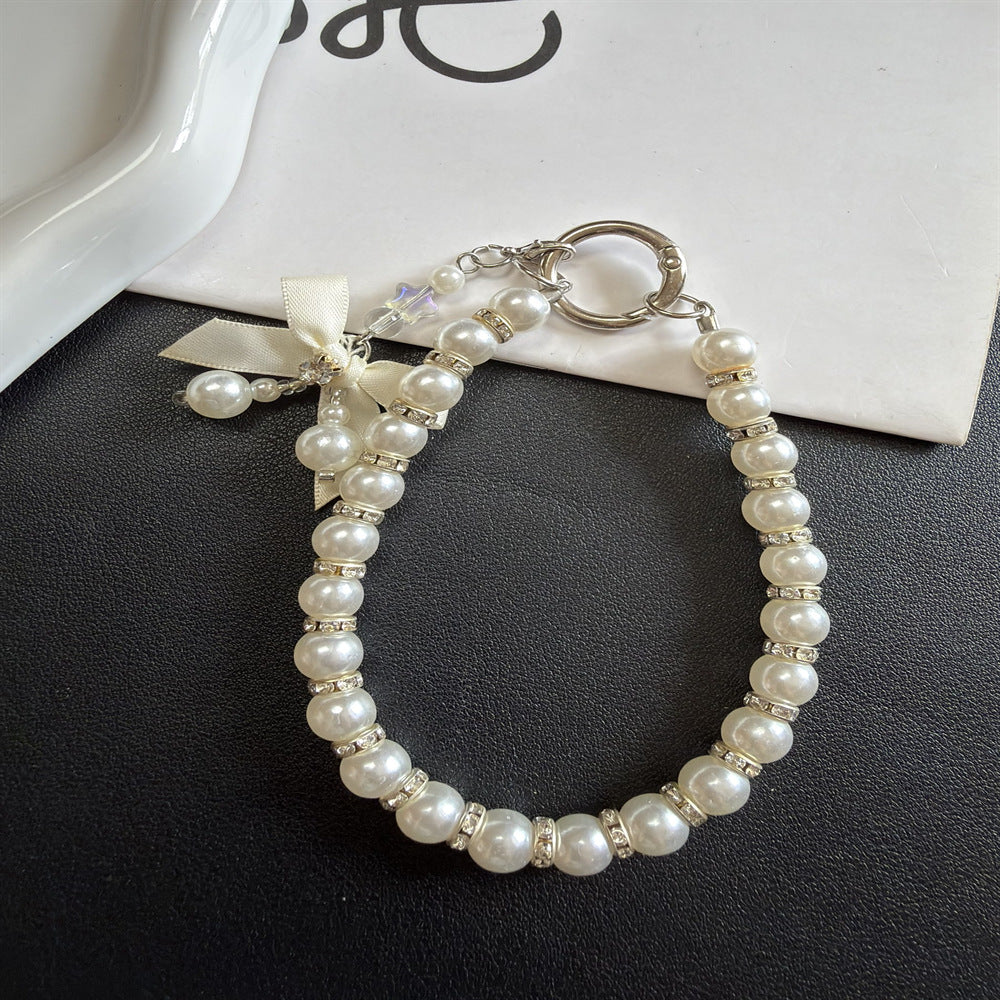 Elegante Perlen Charm Schlüsselanhänger Karnz