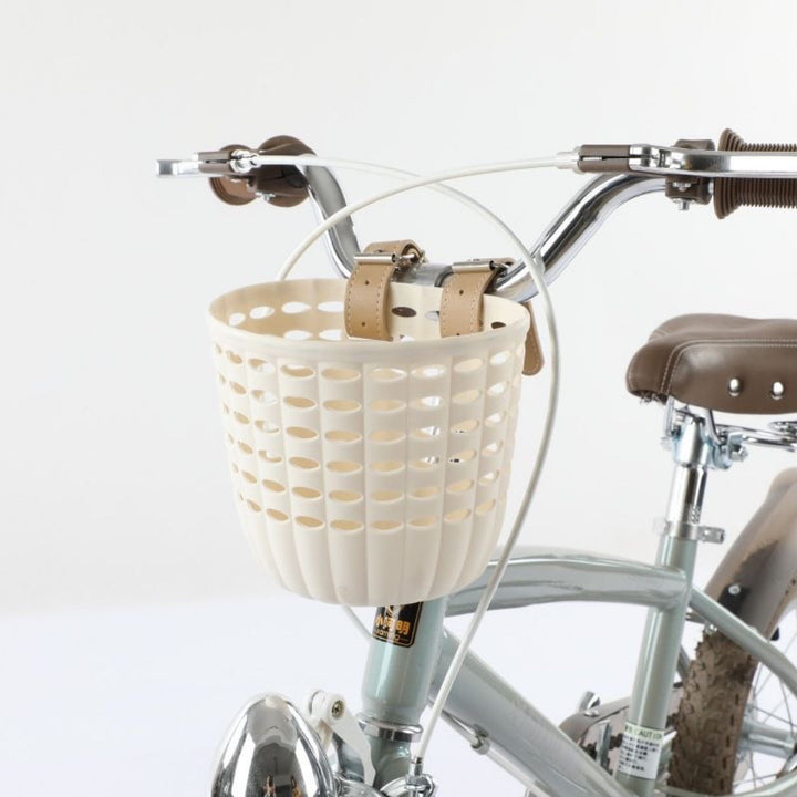 Abnehmbarer Vorderer Fahrradkorb mit Ledergriffen und belüftetem Plastikdesign Karnz