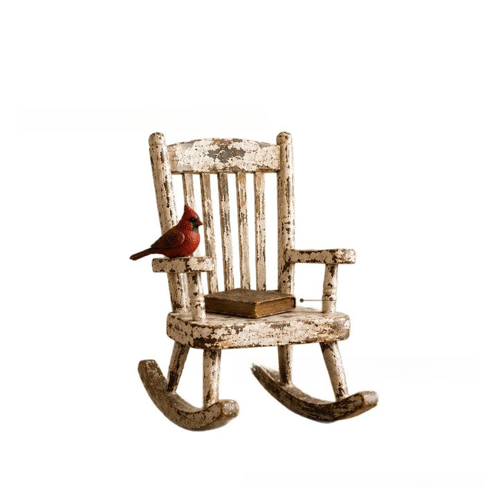 Dekorative Miniatur Schaukelstuhl Figur Karnz