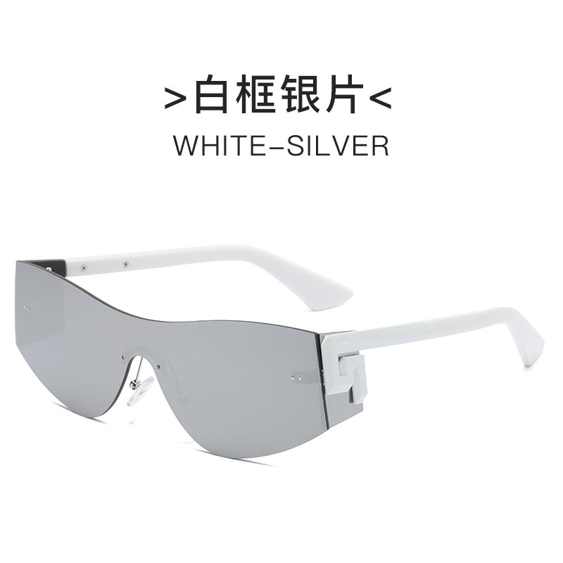 Damen futuristische Oversized-Sonnenbrille mit markantem Design Karnz