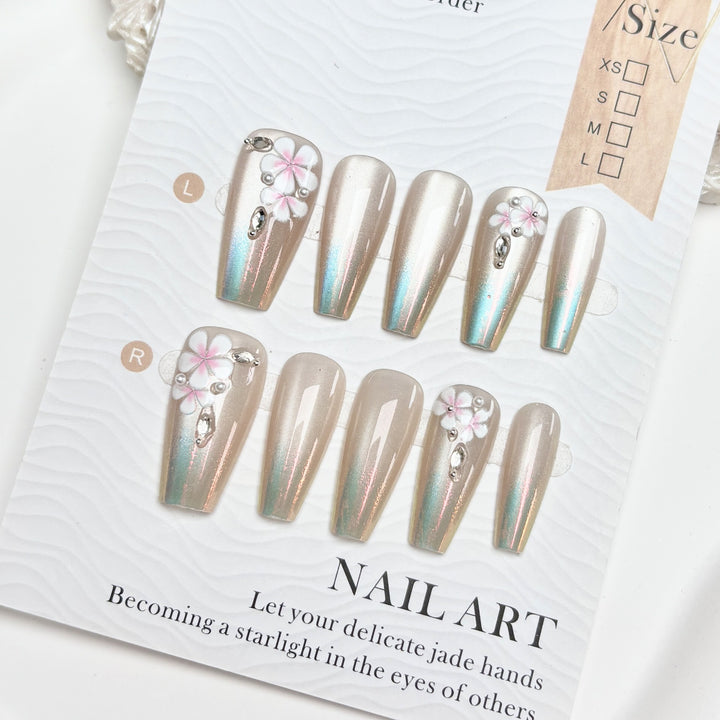 Dekoratives Blumendesign Druck-Nagelkunst-Set 1790745832