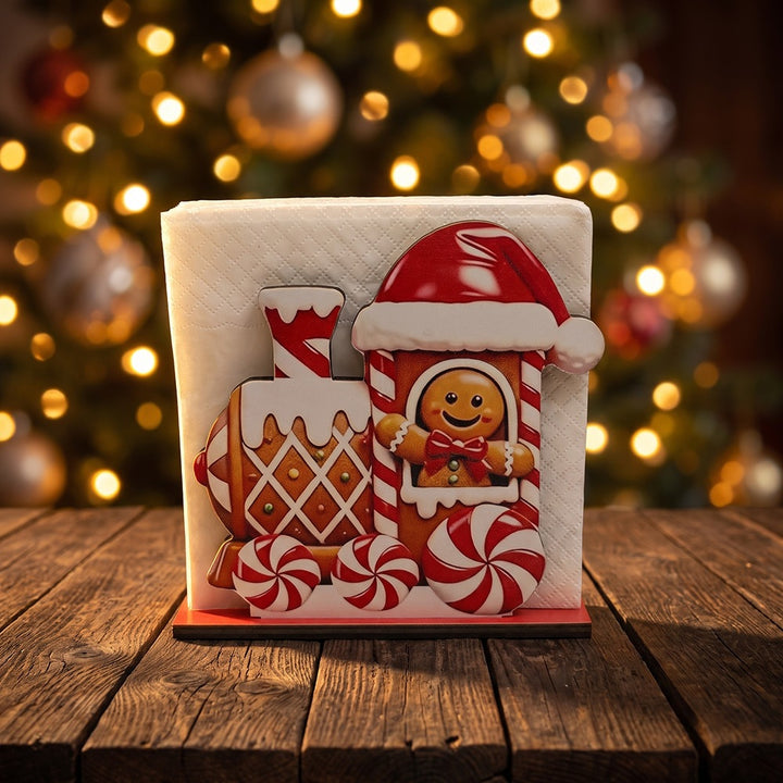 Weihnachtsdeko mit Lebkuchenhaus Motiven Karnz