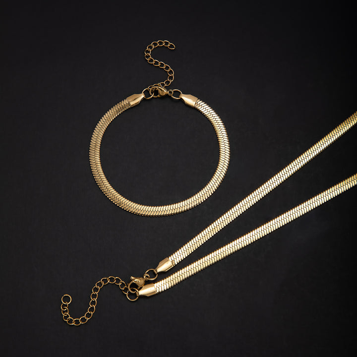 Elegantes Texturiertes Ketten Schmuckset Karnz