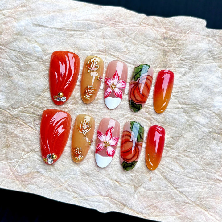 Künstlerische Florale Press-On Nagel Kollektion 1790746013