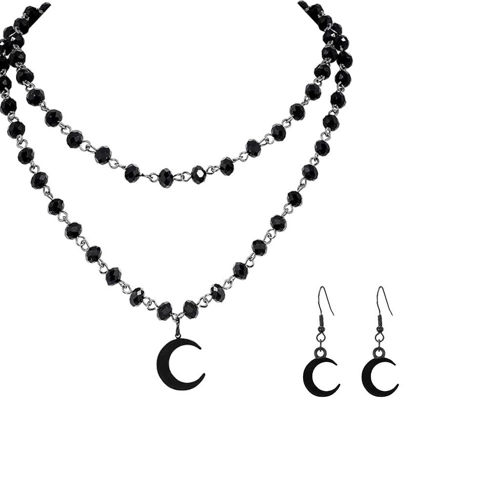 Schichteter Kristall-Mond Schmuckset Karnz