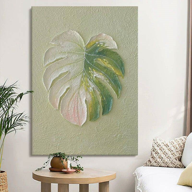 Texturiertes botanisches Blattwandkunst
