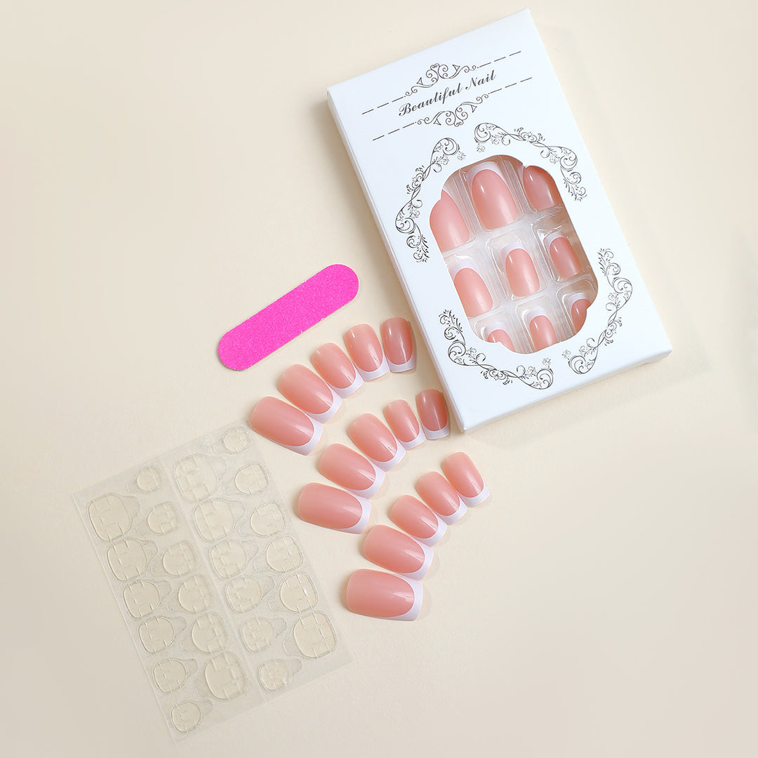 Press-On French Tip Nagelset Karnz