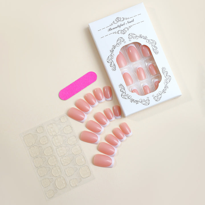 Press-On French Tip Nagelset Karnz