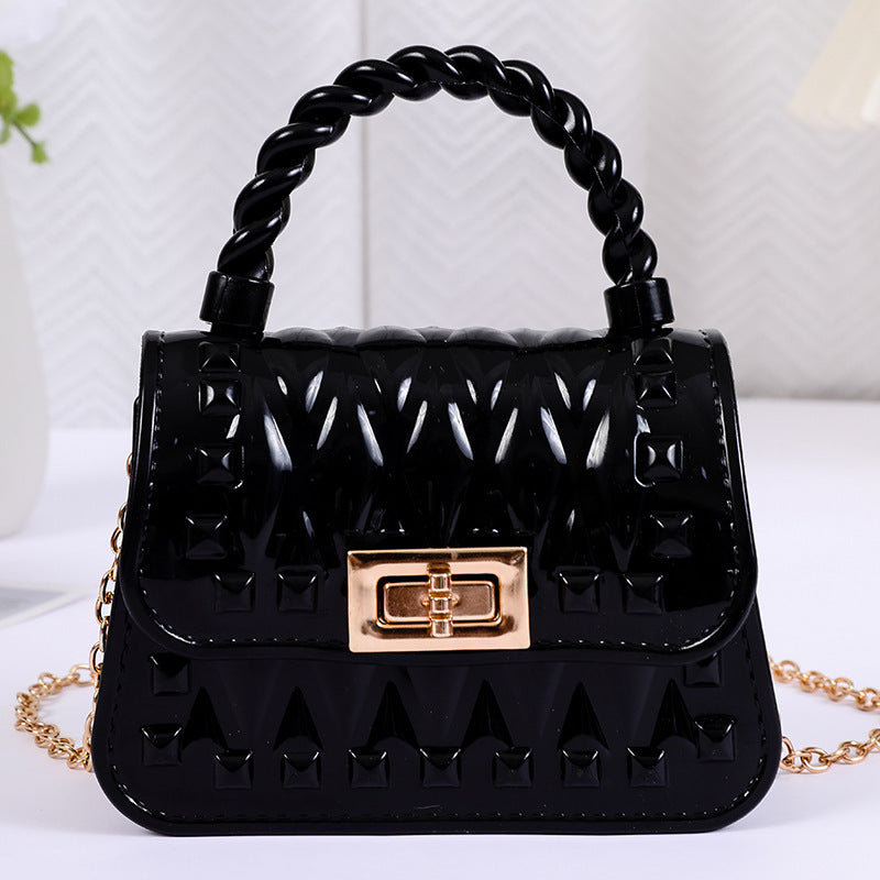 Damen Designer Handtasche mit strukturiertem Obermaterial und goldfarbener Schnalle Karnz