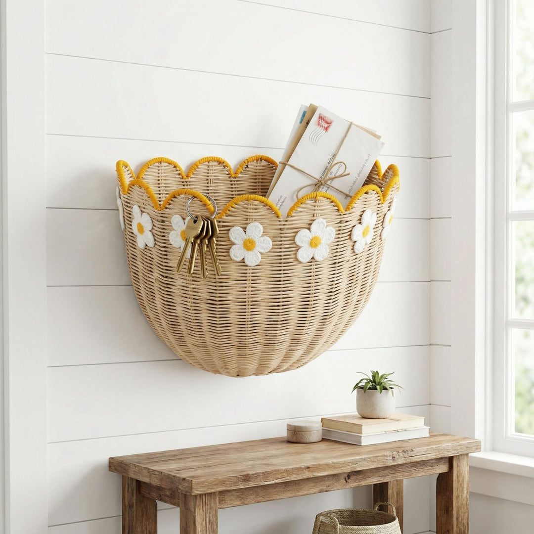 Wandkorb mit Blumenmuster Karnz