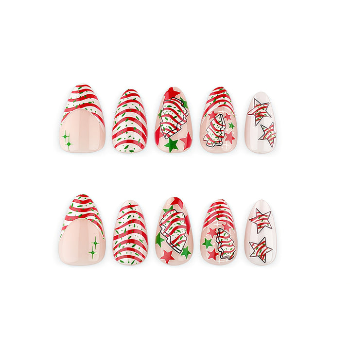 Festliche Kunstnägel mit Weihnachtsmotiven Karnz