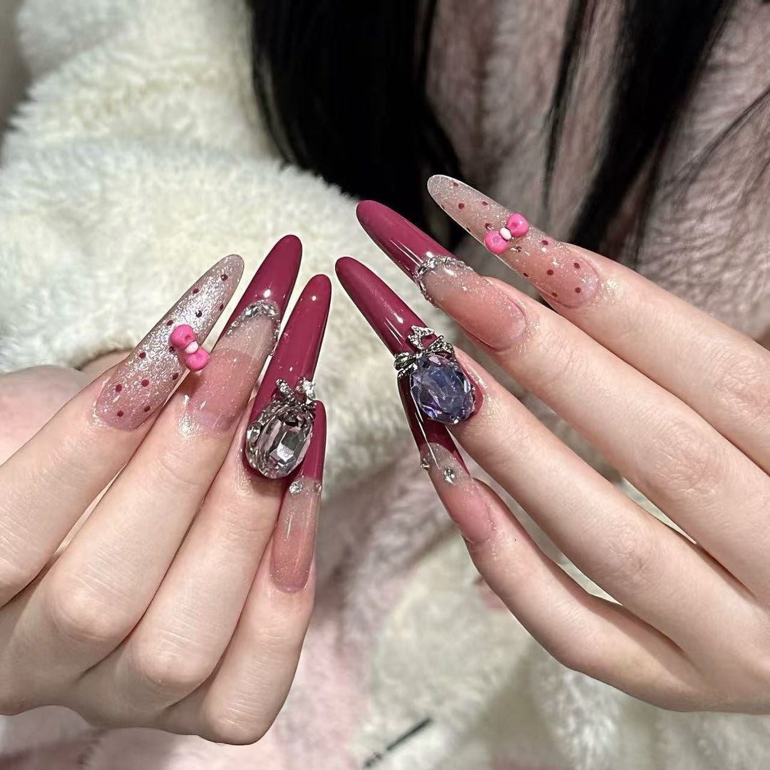 Glamouröse Lange Stiletto Nagel Kunst Extensions