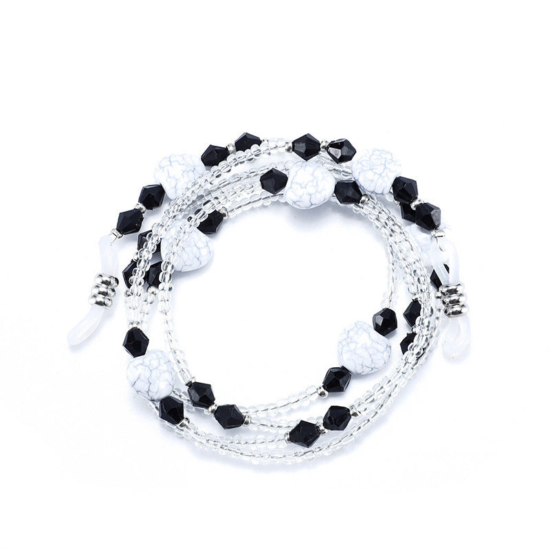 Elegante perlenbesetzte Brillenband Karnz