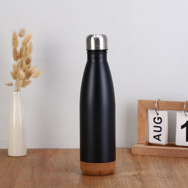 Damen stilvolle Edelstahl Isolierflasche mit Korkboden Karnz