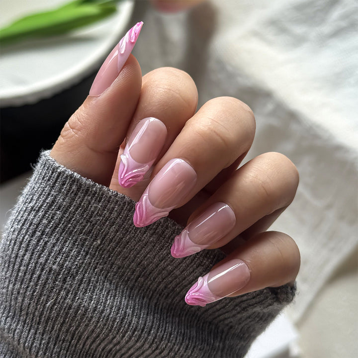 Elegante Künstlerische Florale Press-On Nagel Set Karnz