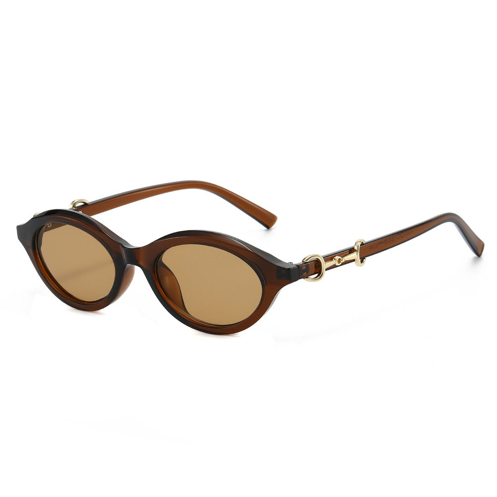 Modische Retro Oval Sonnenbrille Karnz
