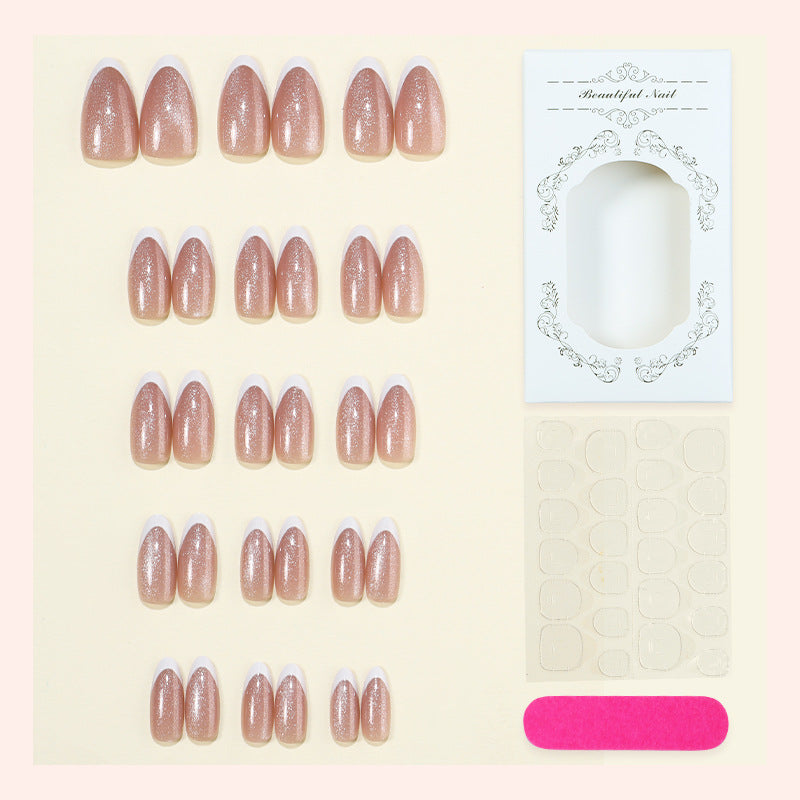 Premium Glitzerndes Press-On Nagelset Karnz