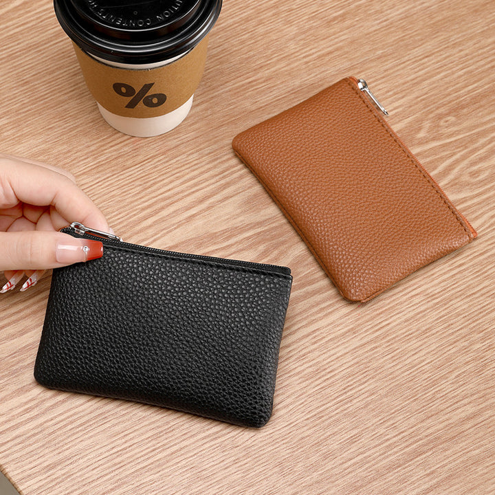 Premium Leder Reißverschluss Münztasche