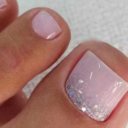 Elegante Glitter Ombre Zehennagelkunst Karnz