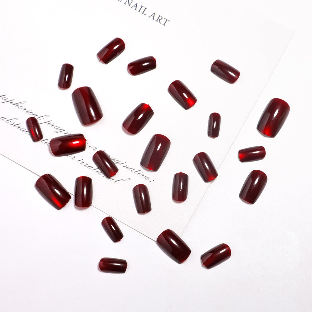 Glänzendes quadratisches Press-On-Nagelset Karnz