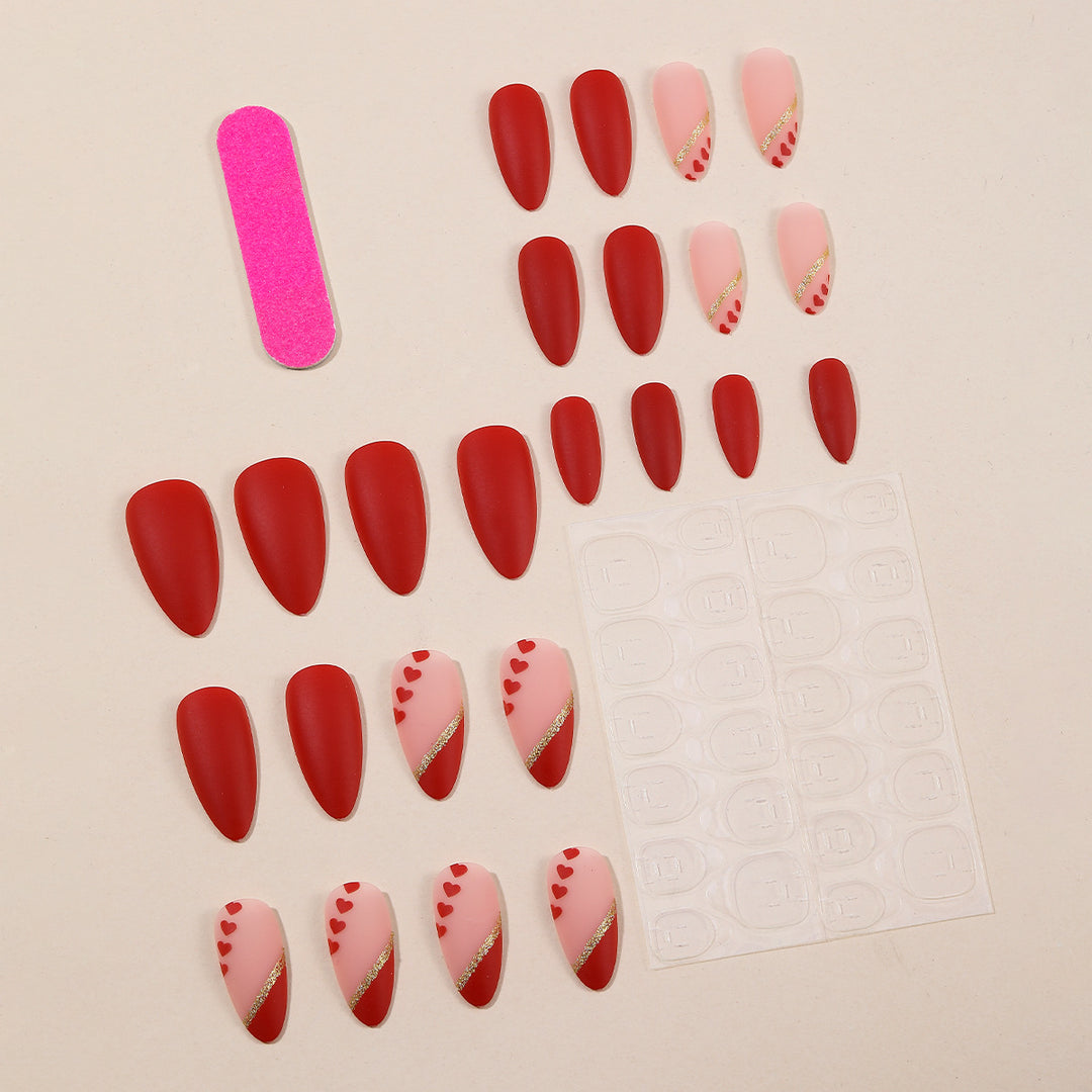 Heart-Accent Stiletto-Nagelkunst Karnz