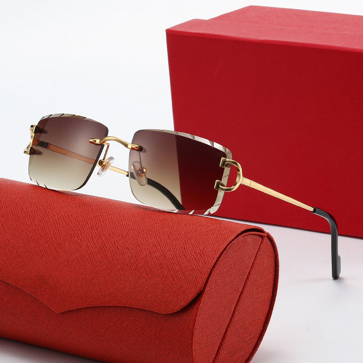 Damen elegante Halbrahmen Korrektionsbrille Karnz
