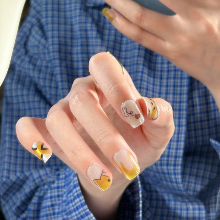 Künstlerisches Press-On-Nagelset mit einzigartigem Leoparden-Design Karnz