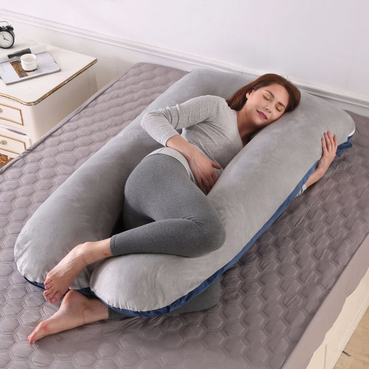 ergonomisches U-förmiges Ganzkörper-Schwangerschaftskissen mit abnehmbarem waschbarem Veloursbezug und verstellbarem Innenteil Karnz