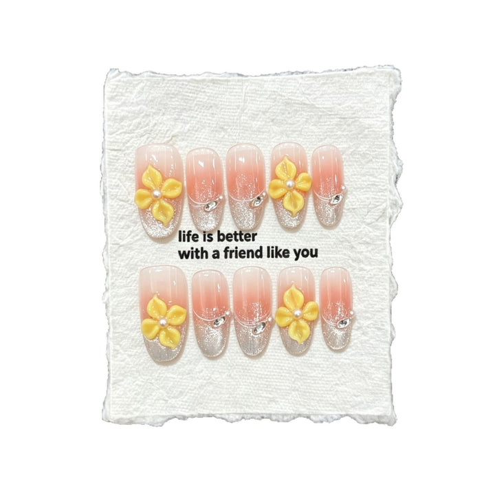 Floral Decorative Press-On Nail Art