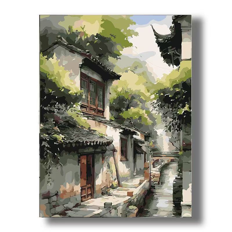 Städtische Vintage Architektur Leinwand Kunst Karnz