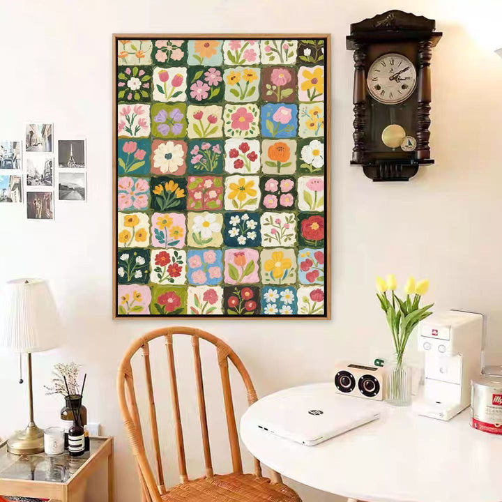 Farbige Blumendesign Leinwanddruck Karnz