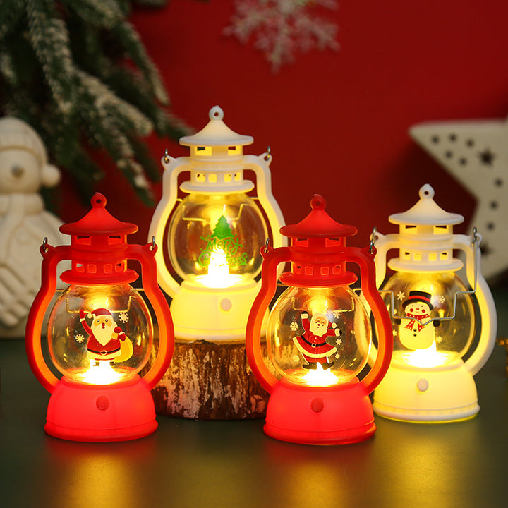 Dekorative Weihnachtslaterne mit Weihnachtsmann-Motiv Karnz