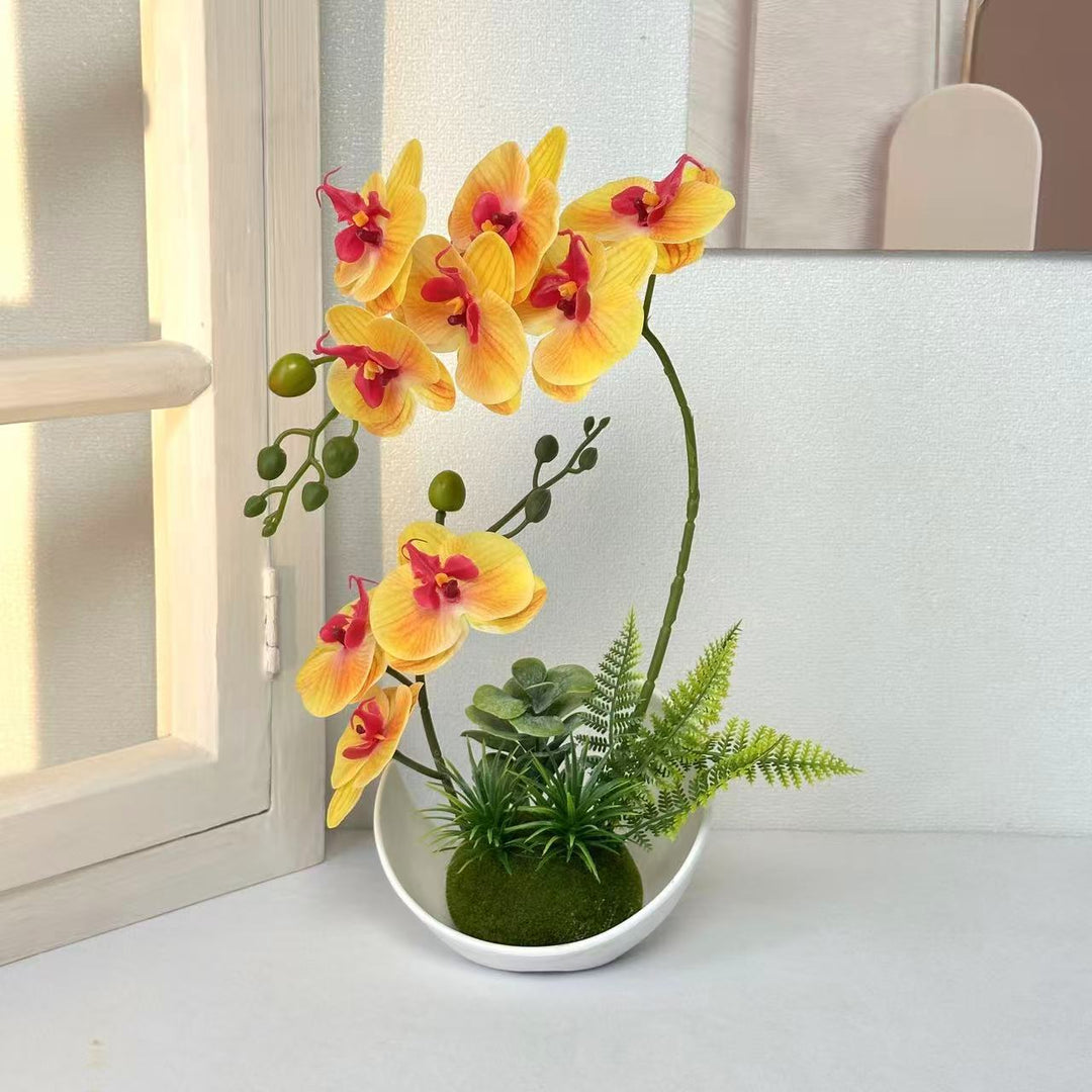 Elegante künstliche Orchideen-Blumenanzeige