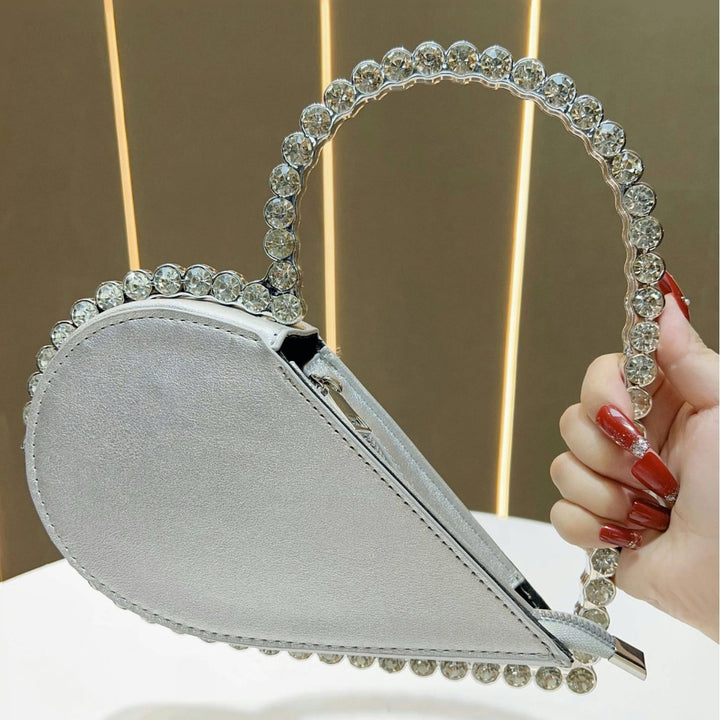 Herzförmige Strass-Handtasche