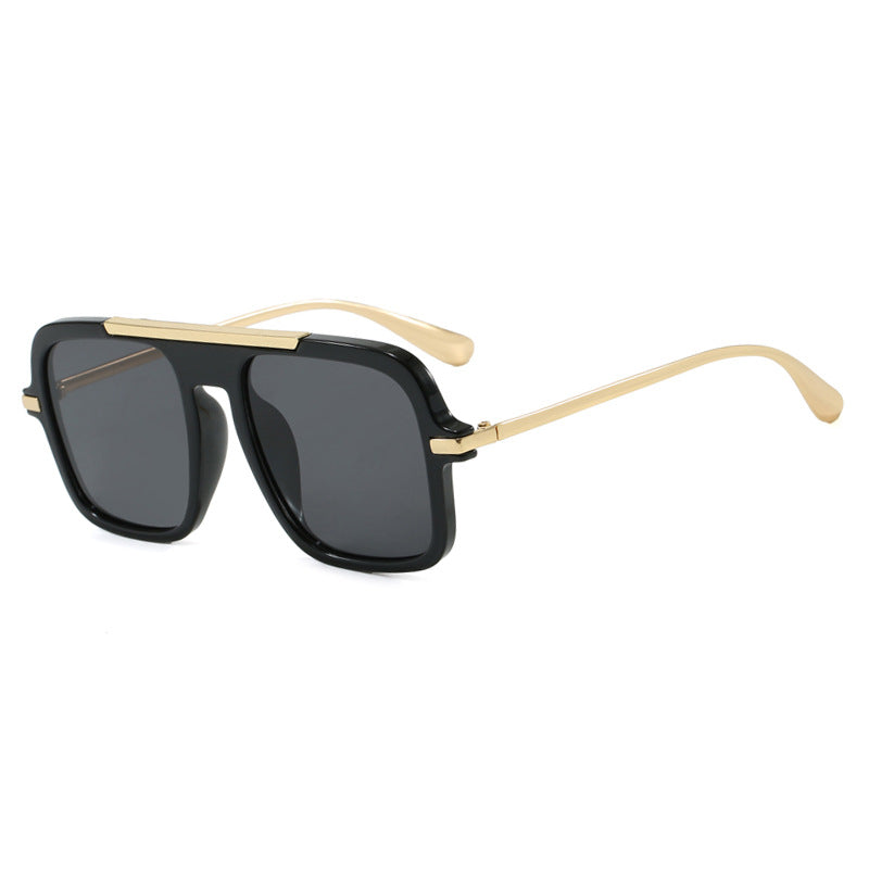 Damen quadratische Designer-Sonnenbrille mit goldenen Akzenten und schützendem UV-Filter Karnz